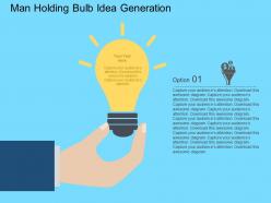 Rk man holding bulb idea generation flat powerpoint design