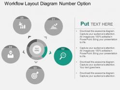 Ro five staged business workflow layout diagram flat powerpoint design
