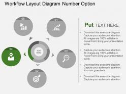 Ro five staged business workflow layout diagram flat powerpoint design