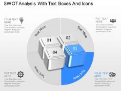 Ro swot analysis with text boxes and icons powerpoint template