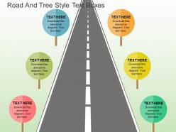 Road and tree style text boxes flat powerpoint design