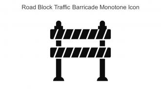 Road Block Traffic Barricade Monotone Icon In Powerpoint Pptx Png And Editable Eps Format