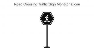 Road Crossing Traffic Sign Monotone Icon In Powerpoint Pptx Png And Editable Eps Format