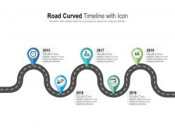 Road curved timeline with icon