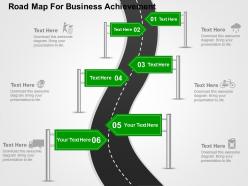 Road map for business achievement flat powerpoint design