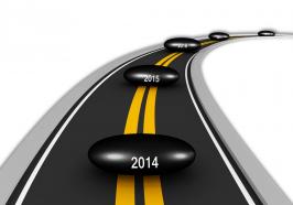 Road map timeline with year based concept stock photo