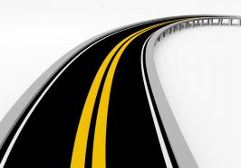Road map with yellow lines for business stock photo
