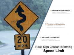 Road sign caution informing speed limit
