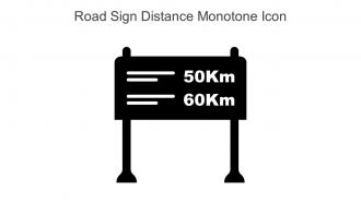 Road Sign Distance Monotone Icon In Powerpoint Pptx Png And Editable Eps Format