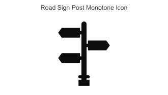 Road Sign Post Monotone Icon In Powerpoint Pptx Png And Editable Eps Format