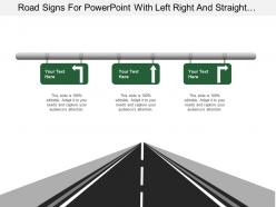 Road signs for powerpoint with left right and straight arrows
