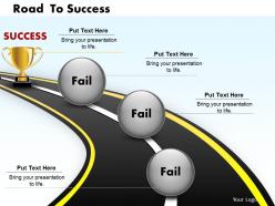Road to success powerpoint template slide