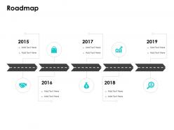 Roadmap five years timeline f670 ppt powerpoint presentation slides layout
