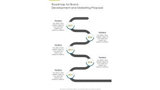 Roadmap For Brand Development And Marketing Proposal One Pager Sample Example Document