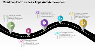 Roadmap for business apps and achievement flat powerpoint design