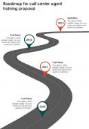 Roadmap For Call Center Agent Training Proposal One Pager Sample Example Document