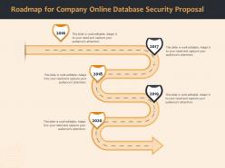 Roadmap for company online database security proposal ppt file format ideas