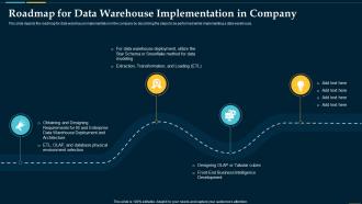 Roadmap For Data Warehouse Implementation In Company Business Intelligence Solution