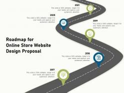 Roadmap for online store website design proposal ppt template