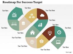 Roadmap for success target flat powerpoint design