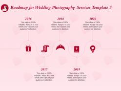 Roadmap for wedding photography services template 2016 to 2020 ppt styles styles