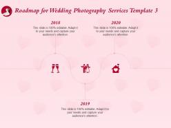 Roadmap for wedding photography services template 2018 to 2020 ppt powerpoint ideas