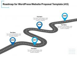 Roadmap for wordpress website proposal template ppt powerpoint presentation information