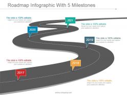 Roadmap infographic with 5 milestones presentation design