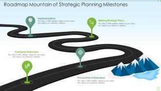Roadmap mountain of strategic planning milestones