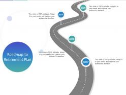 Roadmap to retirement plan ppt powerpoint presentation portfolio microsoft