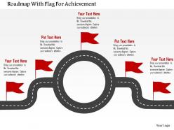 Roadmap with flag for achievement flat powerpoint design