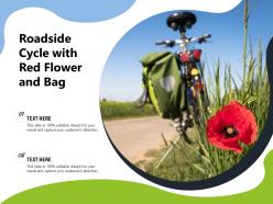 Roadside cycle with red flower and bag