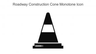 Roadway Construction Cone Monotone Icon In Powerpoint Pptx Png And Editable Eps Format