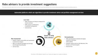 Robo Advisors To Provide Investment Comprehensive Guide On Investment Banking Concepts Fin SS