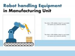 Robot handling equipment in manufacturing unit
