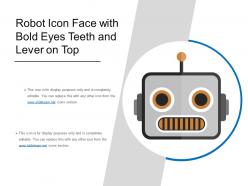 Robot icon face with bold eyes teeth and lever on top
