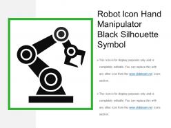 Robot icon hand manipulator black silhouette symbol