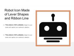 Robot Icon Made Of Lever Shapes And Ribbon Line