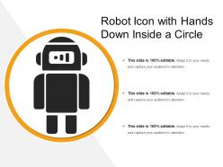 Robot icon with hands down inside a circle