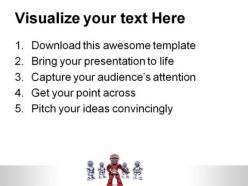 Robot leading team leadership powerpoint templates and powerpoint backgrounds 0711