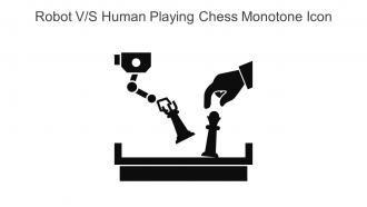 Robot Vs Human Playing Chess Monotone Icon In Powerpoint Pptx Png And Editable Eps Format