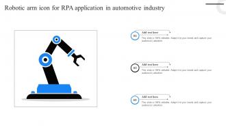 Robotic Arm Icon For RPA Application In Automotive Industry