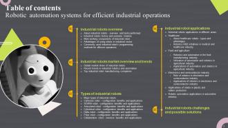 Robotic Automation Systems For Efficient Industrial Operations Powerpoint Presentation Slides Compatible Attractive