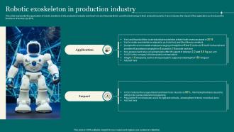Robotic Exoskeleton In Production Industry Exoskeleton IT Ppt Slides