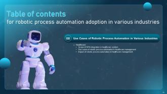 Robotic process automation adoption in various industries powerpoint presentation slides Graphical Good