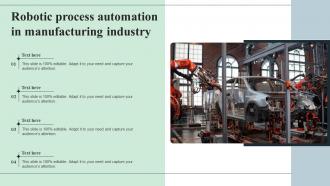 Robotic Process Automation In Manufacturing Industry