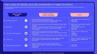 Robotic Process Automation Use Cases And Benefits Powerpoint Presentation Slides Content Ready Visual