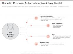 Robotic process automation workflow model ppt powerpoint presentation summary vector