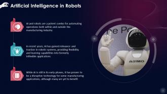 Robotics As An Application Of Artificial Intelligence Training Ppt