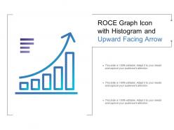 Roce graph icon with histogram and upward facing arrow